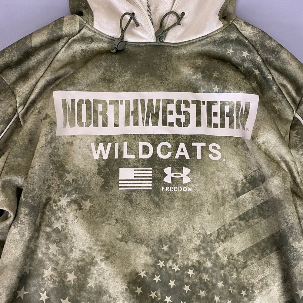 Under Armour Northwestern Wildcats Hoodie Mens Large Camo NCAA Football Military - Picture 2 of 8
